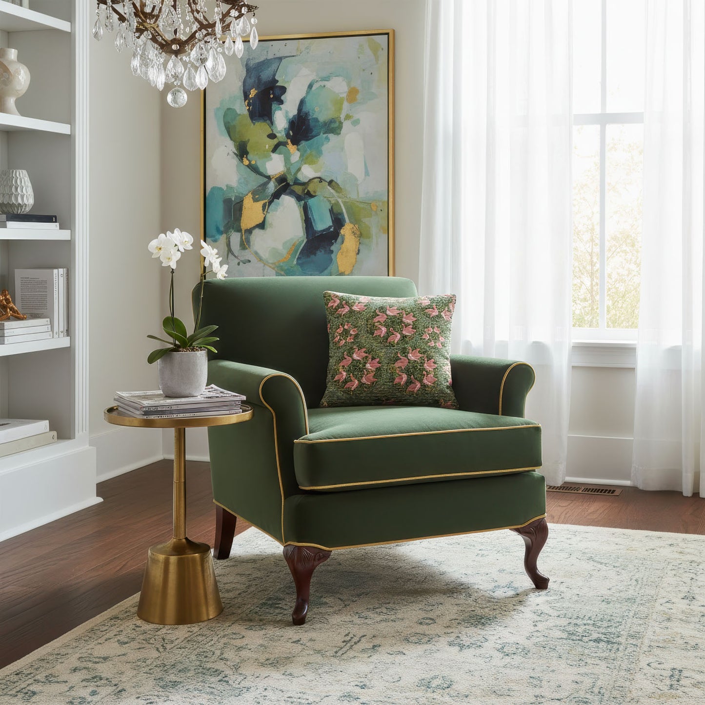 Woven 17"X 18" Deep Green Decorative Throw Pillow