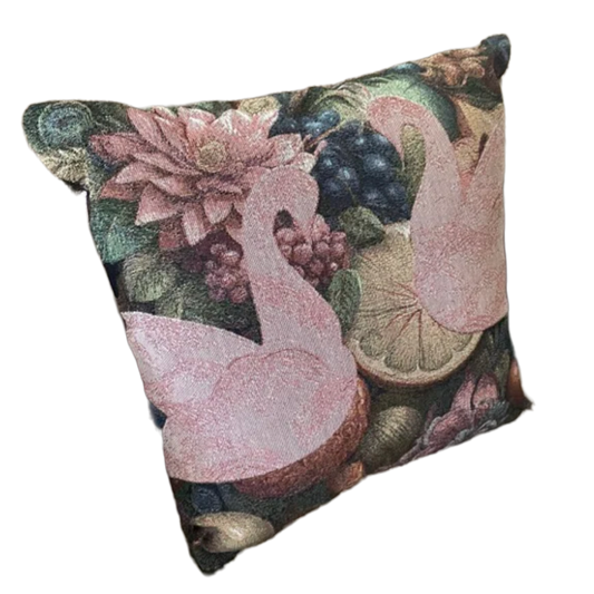 Soft Fruit and Floral Decorative Throw Pillow for Couch, 17" X 18"