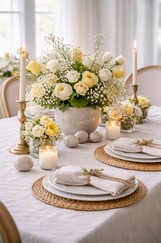 Elegant Easter Tablescape Ideas (Quiet Luxury Spring Decor)