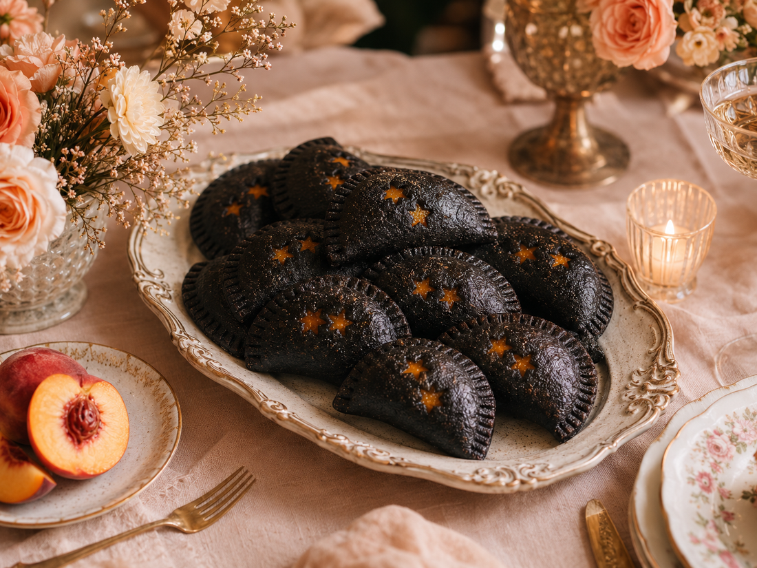 MIdnight Peach Hand Pies: A Pretty Dessert Idea for Hosting, Brunch & Gifting