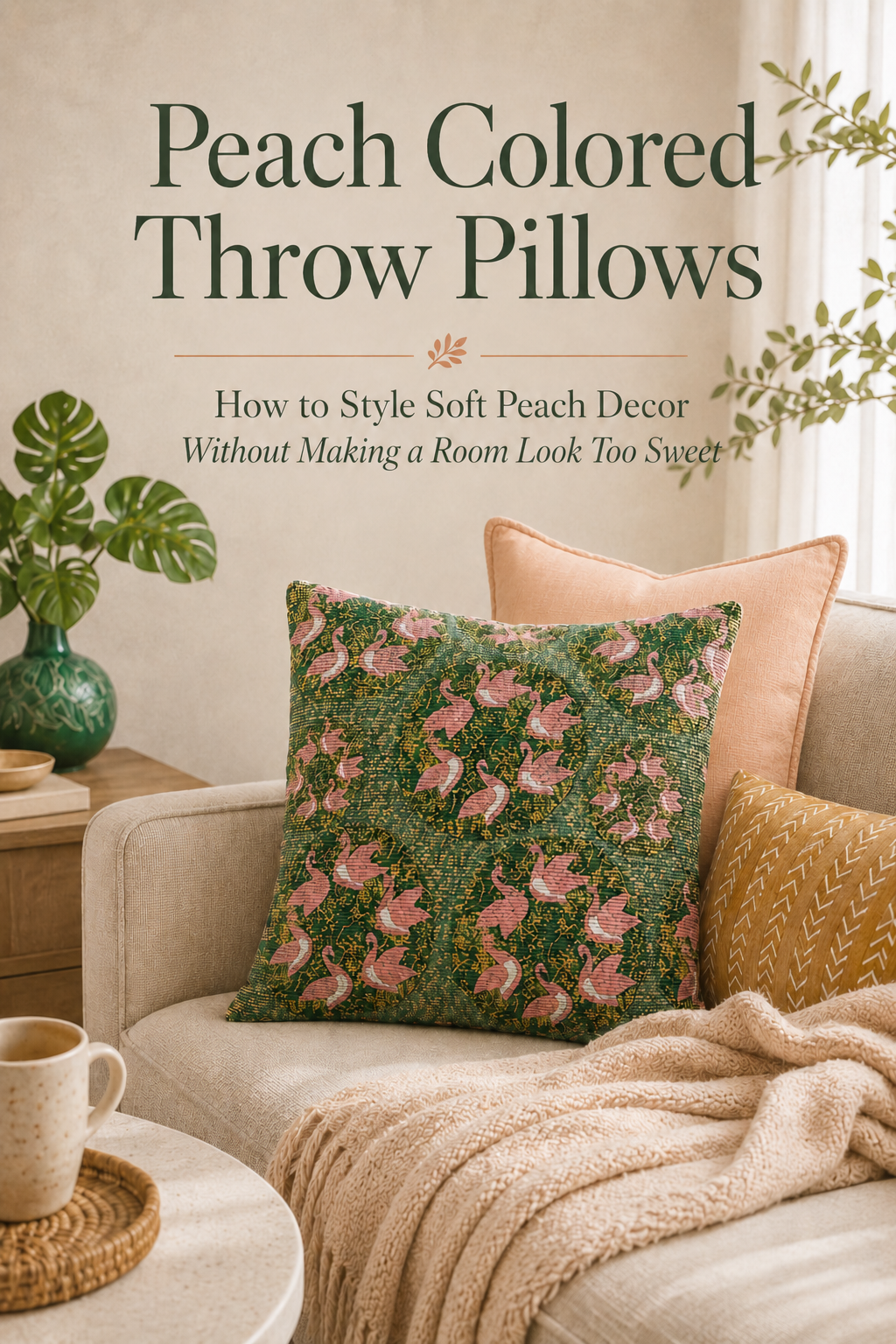 Peach and Green Decorative Pillows: How to Style Soft Peach Accents
