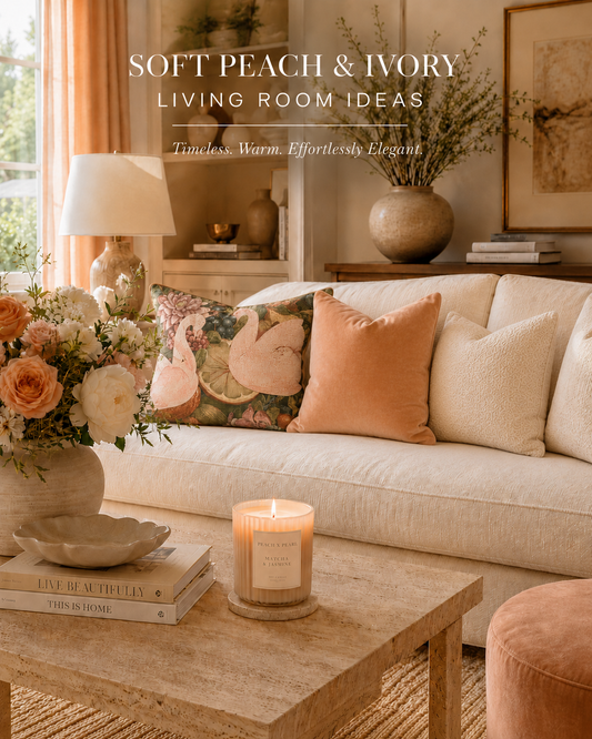 Soft Peach and Ivory Living Room Ideas for a Warm Quiet Luxury Home