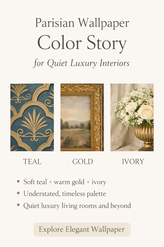 The Parisian Color Story Behind Palmette Scallop Wallpaper
