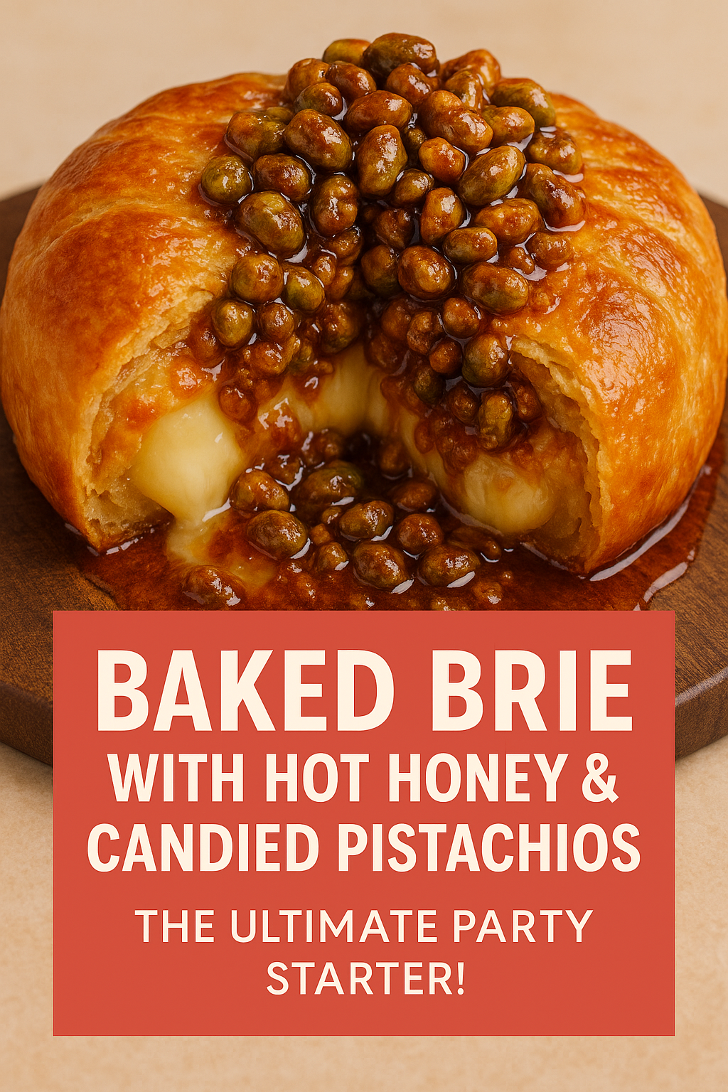 Baked Brie with Hot Honey & Candied Pistachios – The Ultimate Party Appetizer