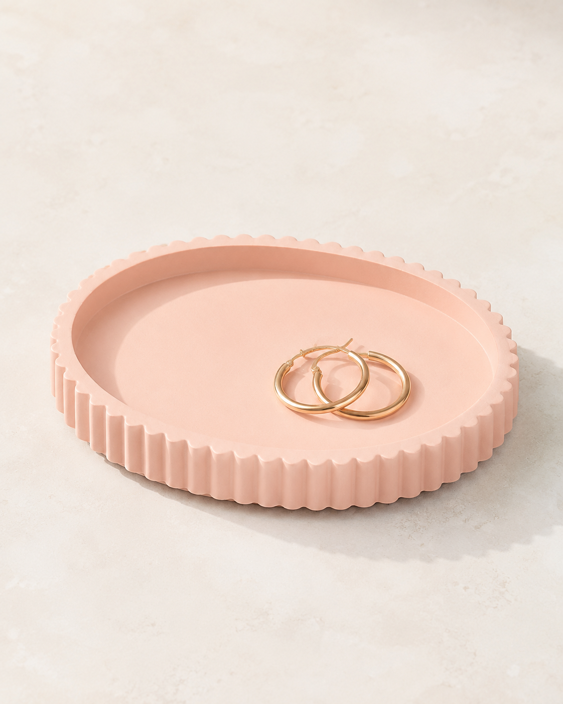 Peach X Pearl Scalloped Stone Catchall — Blush