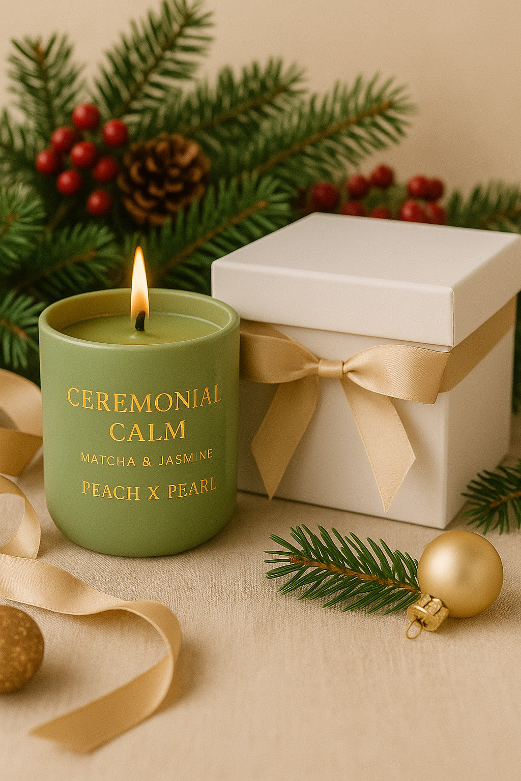 Matcha & Jasmine Candle, 12 oz — Holiday Gift Edition