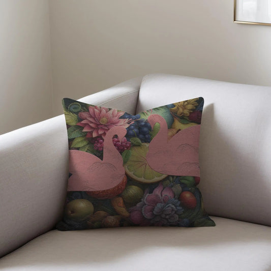 Soft Fruit and Floral Decorative Throw Pillow for Couch, 17" X 18" - Peach X Pearl Co.