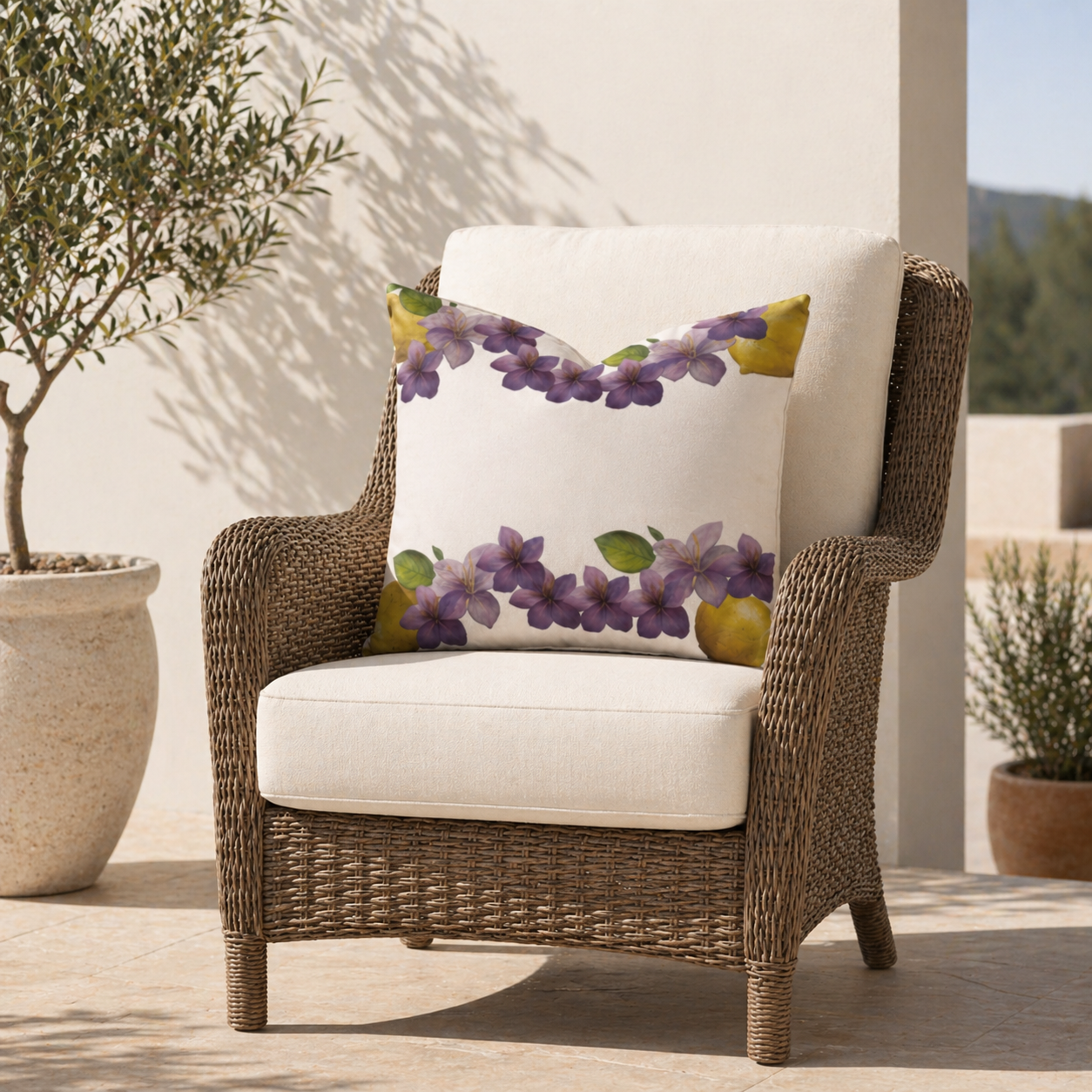 Citrus Bloom Pillow – Water-Repellent Indoor/Outdoor Textile | 20" x 20"