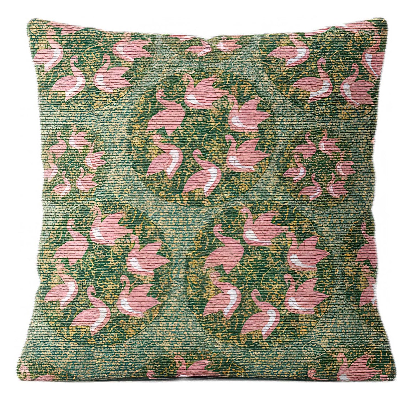 Woven 17"X 18" Deep Green Decorative Throw Pillow