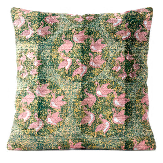 Woven 17"X 18" Deep Green Decorative Throw Pillow