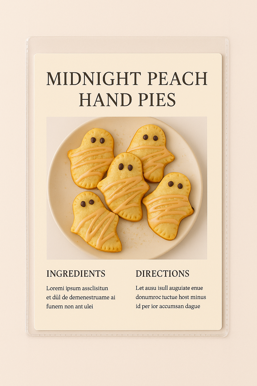 Midnight Peach Hand Pies — Halloween Printable Recipe Card (Ghost Edition)