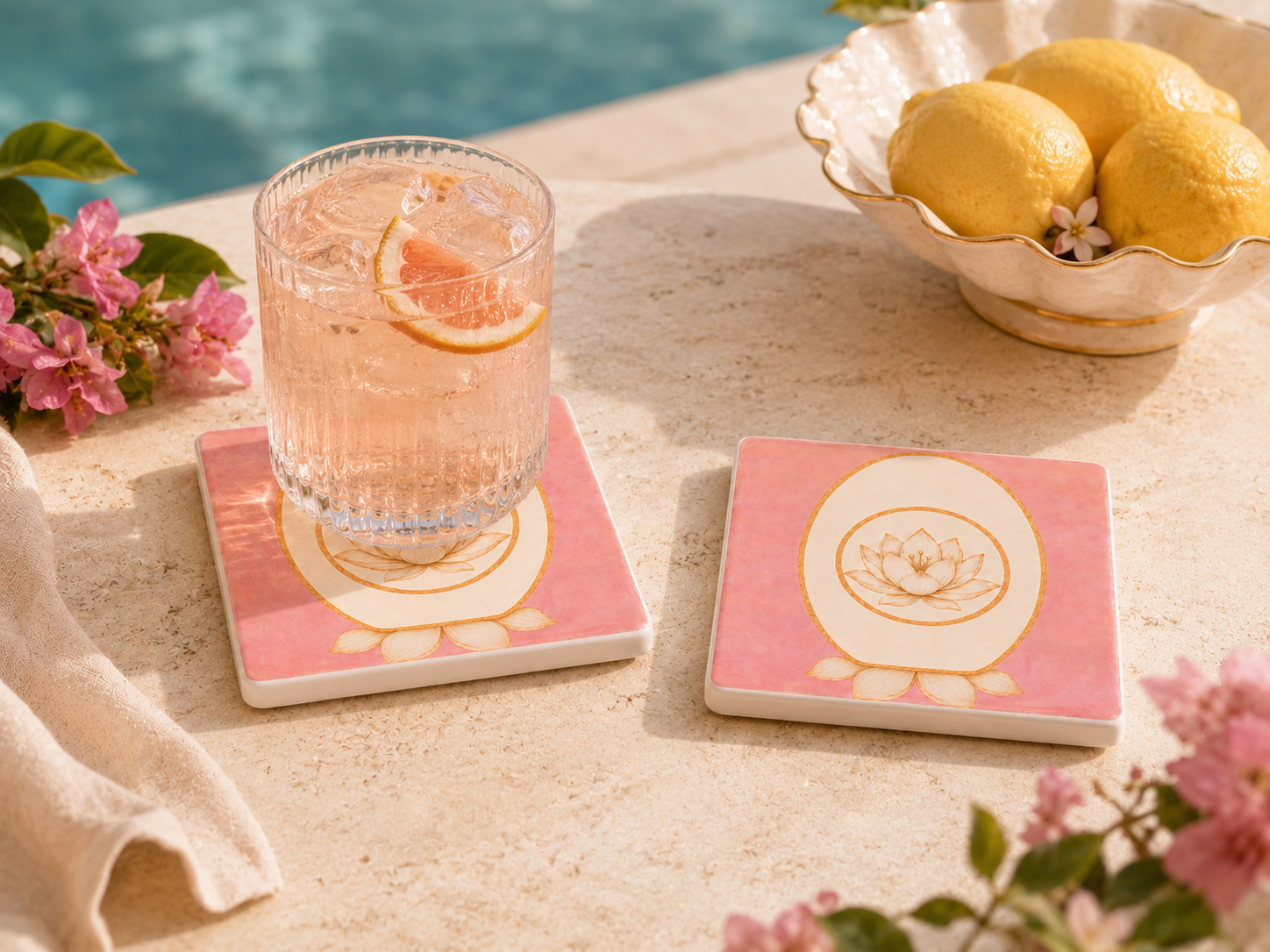 Aurelia Garden Ceramic Coaster Set of 2