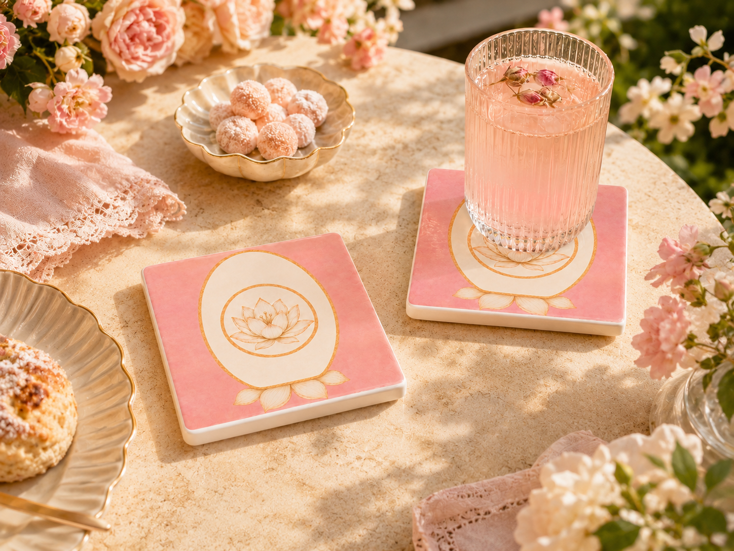 Aurelia Garden Ceramic Coaster Set of 2