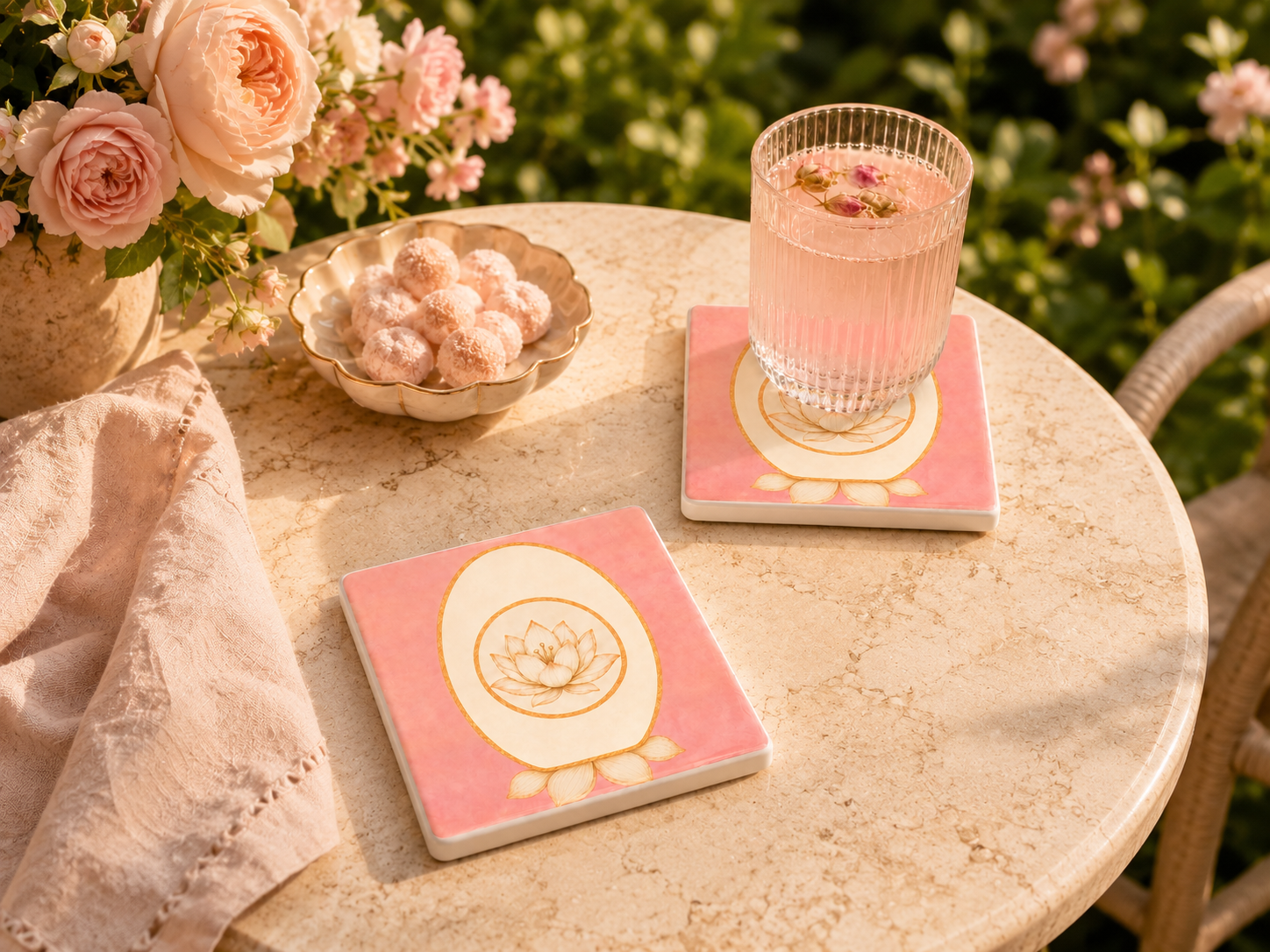 Aurelia Garden Ceramic Coaster Set of 2