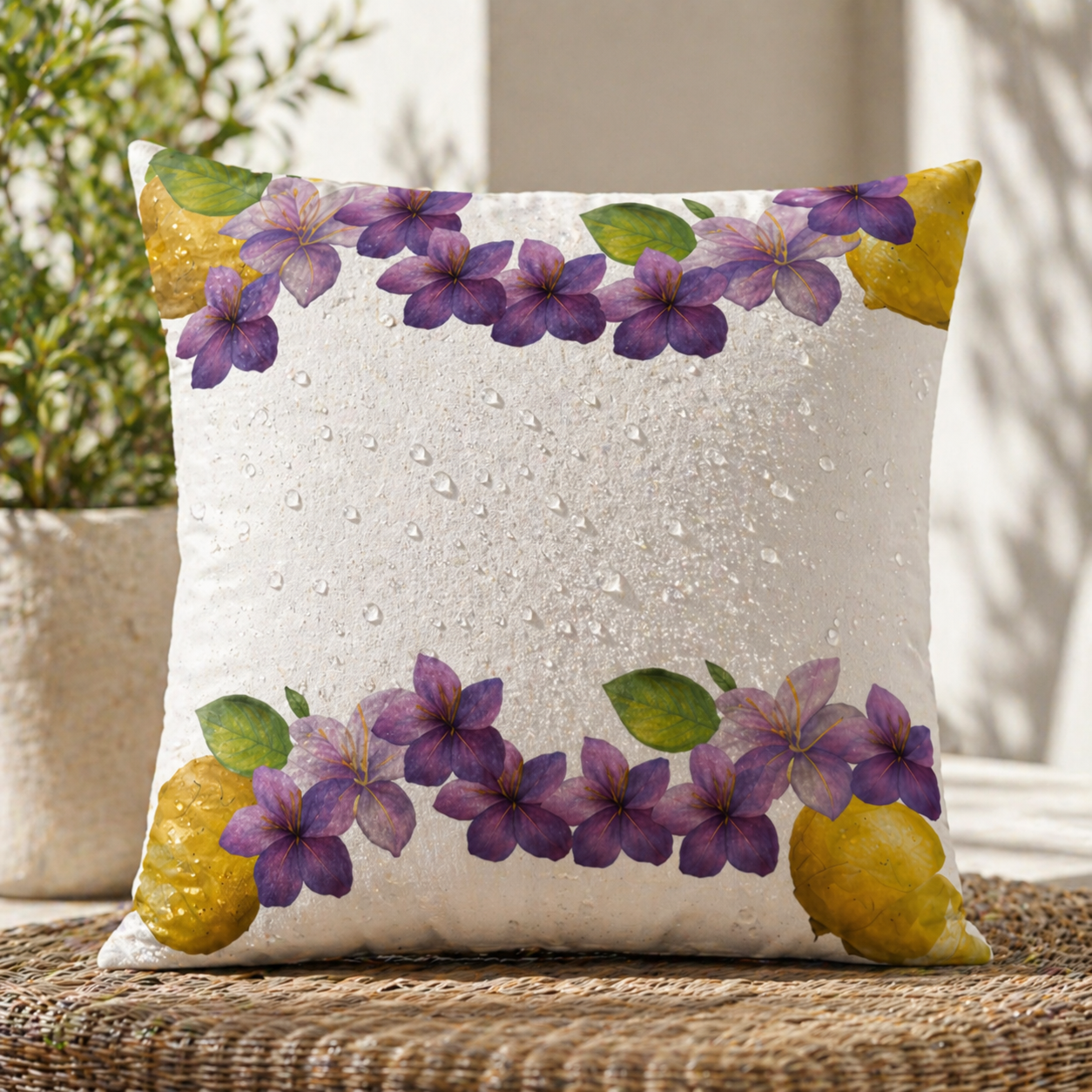 Citrus Bloom Pillow – Water-Repellent Indoor/Outdoor Textile | 20" x 20"