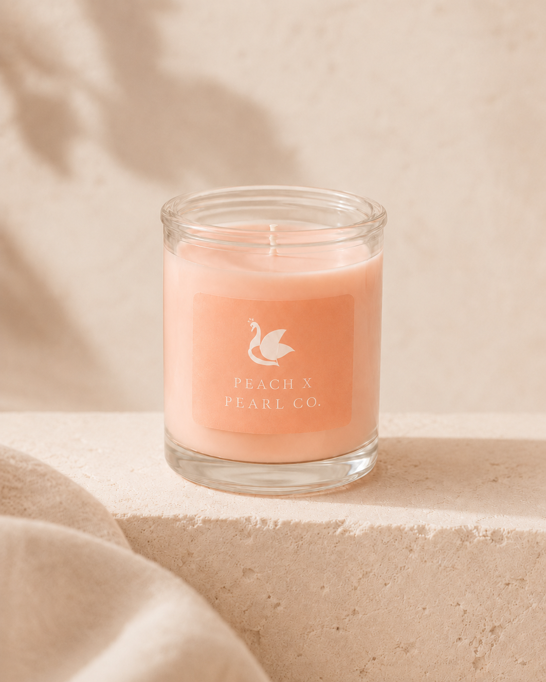 Peach X Pearl Blush Glass Candle, 6 oz
