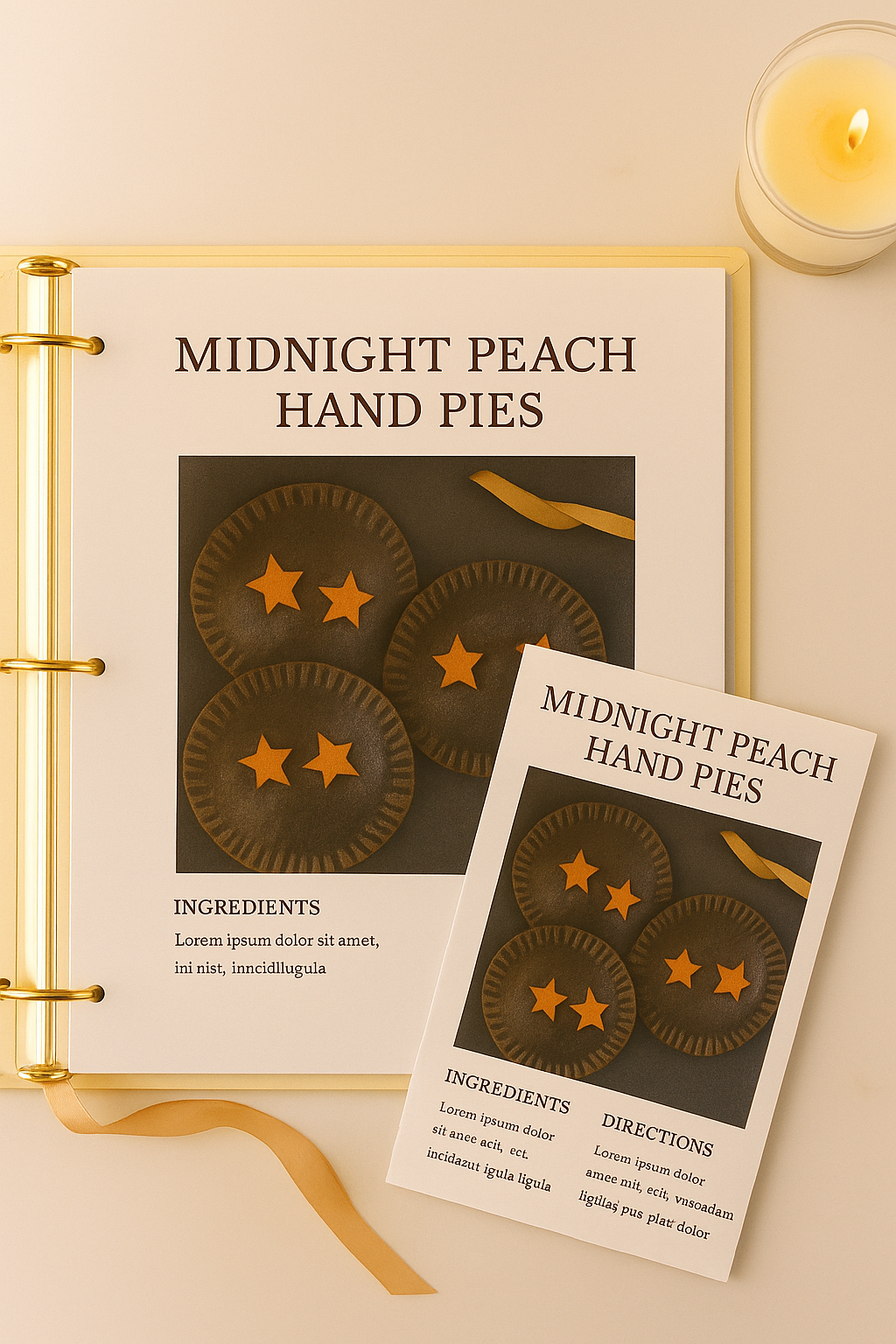 Midnight Peach Hand Pies — Printable Recipe Card (Stars Edition)