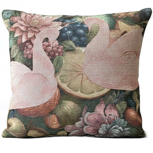 Soft Fruit and Floral Decorative Throw Pillow for Couch, 17" X 18"