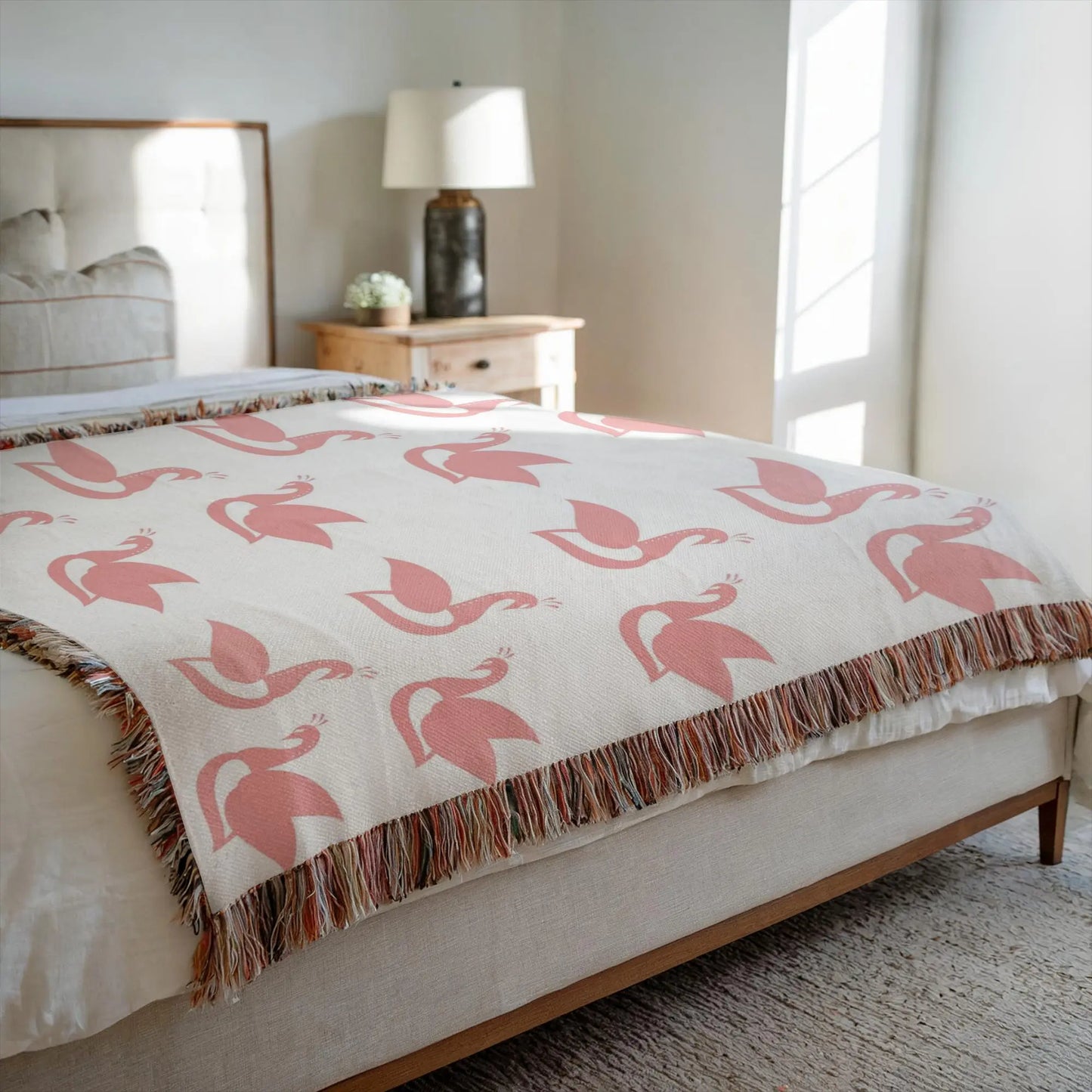 Jacquard Swan Throw Blanket, 50" X 60"