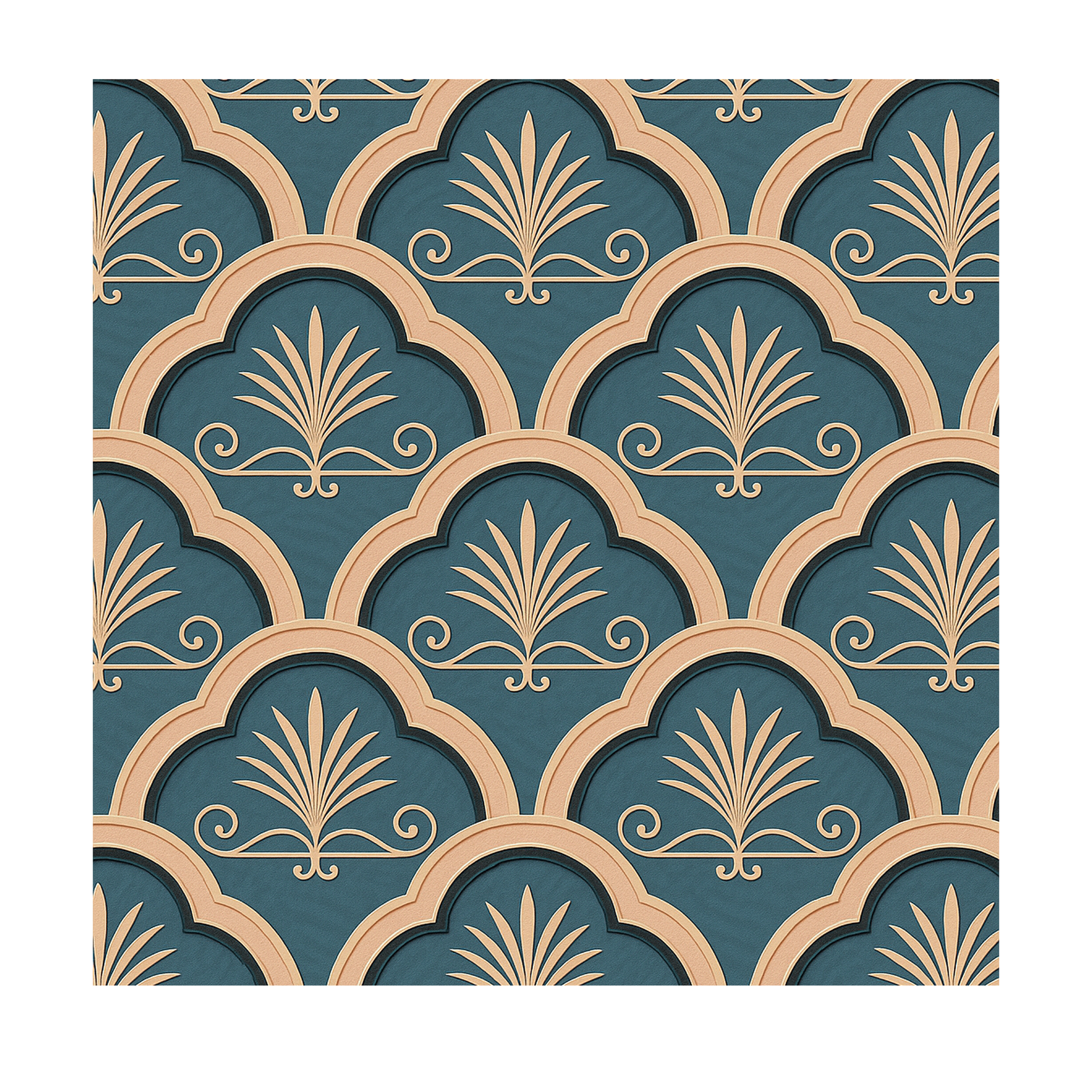 Palmette Scallop Wallpaper X – Quiet Luxury Coastal & Boutique Interior Design
