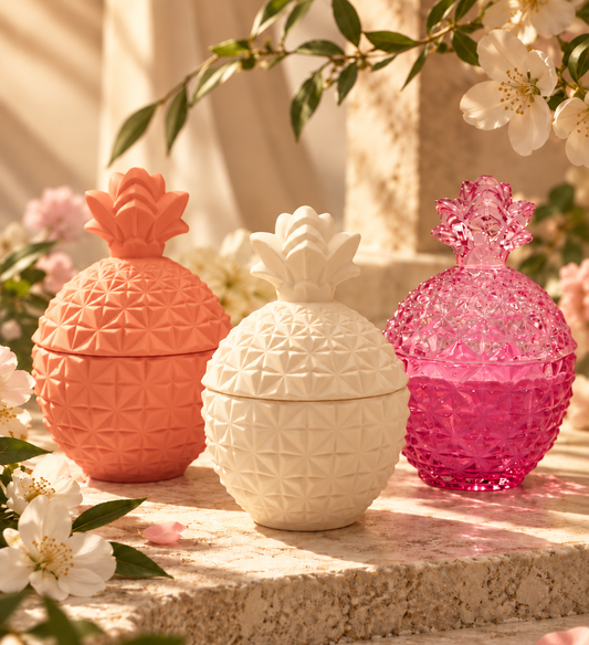 Peach X Pearl Pineapple Candle Trio – Set of 3 Scented Soy Candles