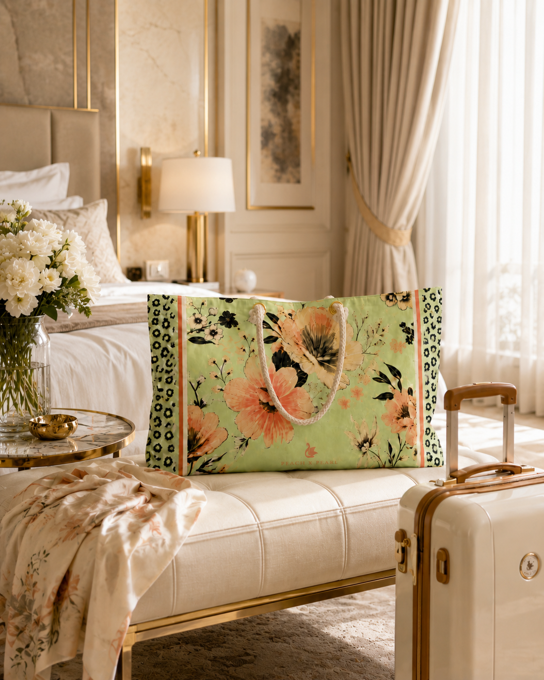 Green Leopard Botanical Weekend Carryall